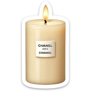 beige chanel candle  sticker