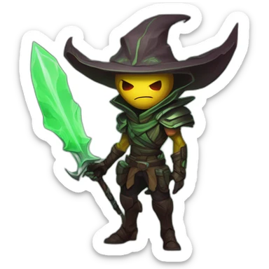 alien demon hunter scifi roguelike rpg style inspired by slay the spire digital art sticker