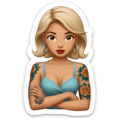 in arm pin-up tattoo all-over sticker