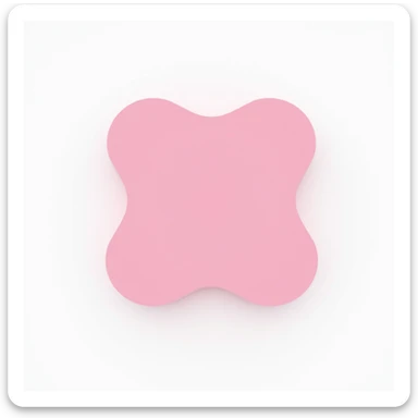 photorealistic pink shape on white background sticker