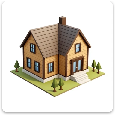 modern farmhouse 3d isometric sticker