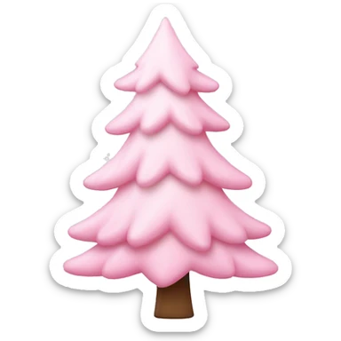 White tree Christmas light pink bow sticker