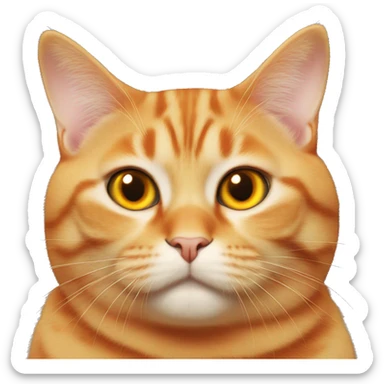 Chubby orange cat with orange eyes. sticker