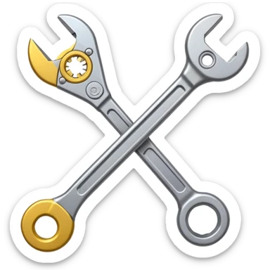 Adjustable wrench, emoji style, with professional lighting, no face on objects, white background sticker