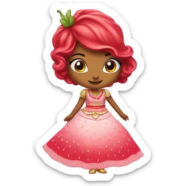strawberry shortcake in a lehenga  sticker