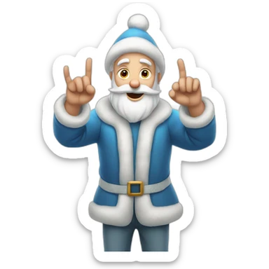 Father Frost hands Sign of the Horns sticker