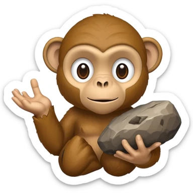 monkey hand throwing rocks sticker