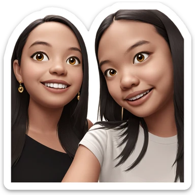 smiling girls with jewelry sticker