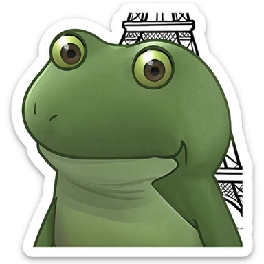 3D Apple emoji style Eiffel Tower front view sticker