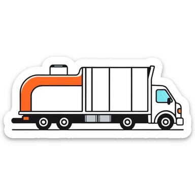 pipeline on a delivery truck, cartoonish sticker style sticker