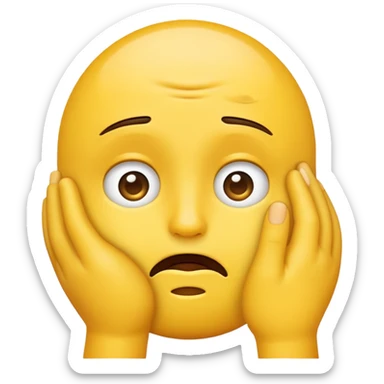 default yellow emoji sighing with hand on face; visibly annoyed sticker