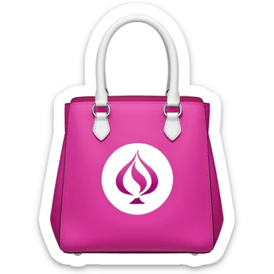 bolsa fucsia con asas blancas y en el centro de la bolsa el logo de druni perfumerias en color blanco sticker