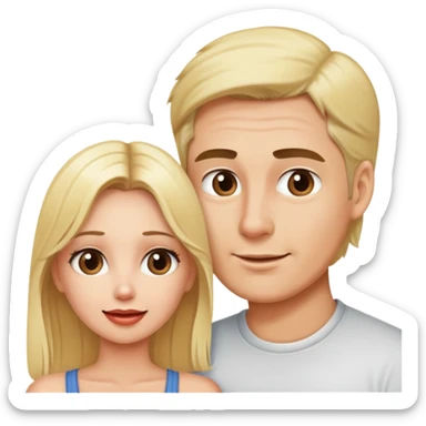 Blonde hair women teasing her husband sticker