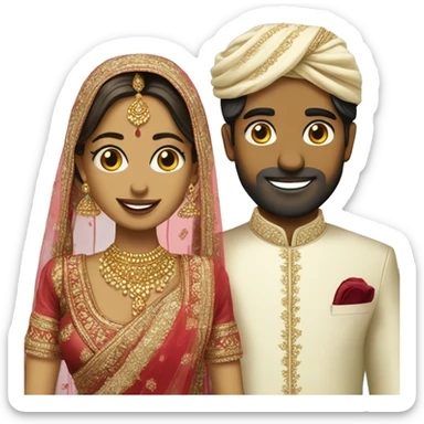 Desi bride and groom  sticker