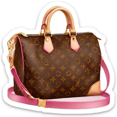louis vuitton bag with pink shoulder strap  sticker