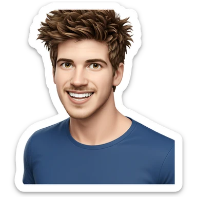 smiling boy with brown hair sticker