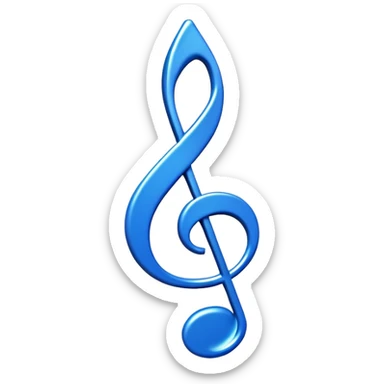 3D blue music icon logo note  no background unique y2k clipart sticker