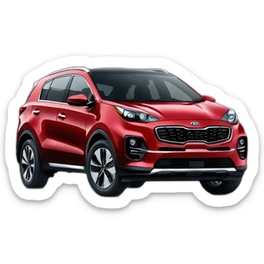 front facing red kia sportage from 2020 sticker