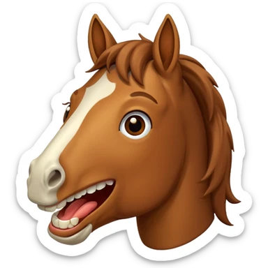 Horse smiling showing teeth sticker