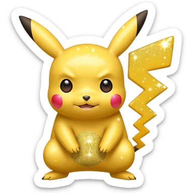 glitter pokemon pikachu sticker