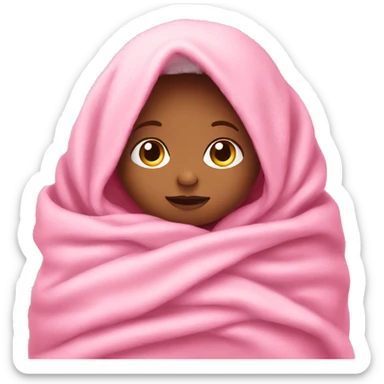 a little baby wrapped in pink blanket sticker