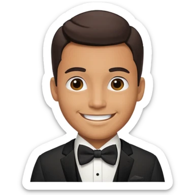 American groom, traditional, culture of american, smiley on face. sticker