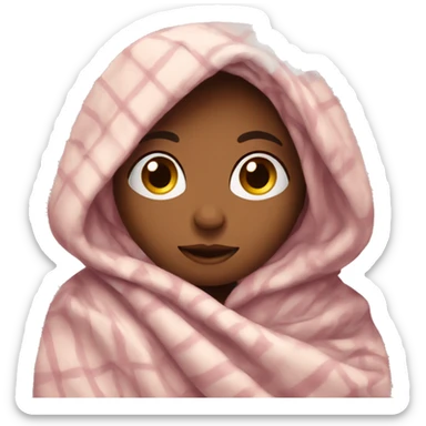 Cozy girl covered in blanket sticker