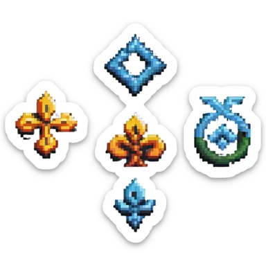 four elements symbols sticker