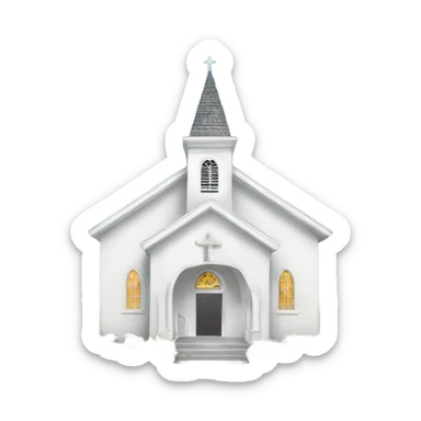 White wedding chapel sticker