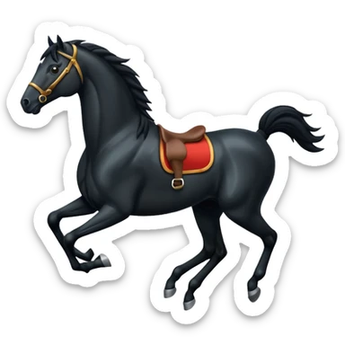 Black horse is running sticker