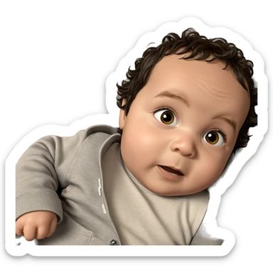 boy gazing at viewer sticker