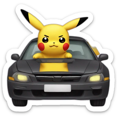 pikachu with suicidal tendencies sticker