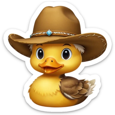 Duckling wearing a cowboy hat ￼ sticker