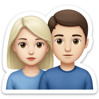 White big sis and brother sticker