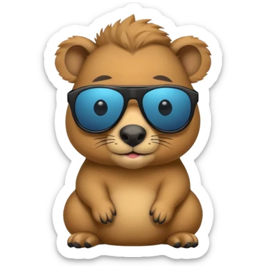 Baby cappybara with sunglasses sticker