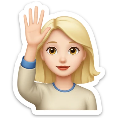 A girl waving goodbye  sticker