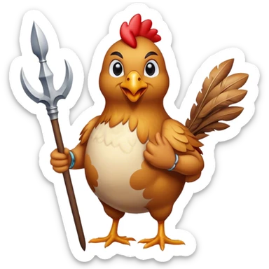 chicken with a hawaiian spear sticker