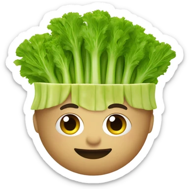 celery with an afro  sticker