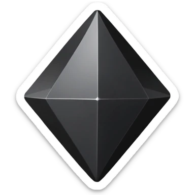3d diamond shape matte black. diamond shape like on a playing card sticker