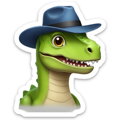 Dinosaur with a hat sticker