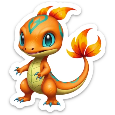 Colorful Exotic Meloetta-Charmander-Virizion-Venom-Stitch-Fakémon-creature-hybrid sticker