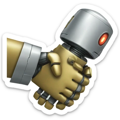 robot handshake sticker
