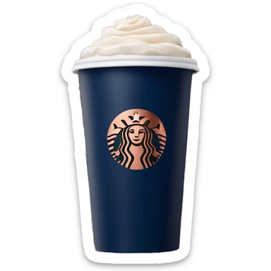 Realistic navy blue starbucks venti coffee cup with rose gold leopard print pattern on it. sticker