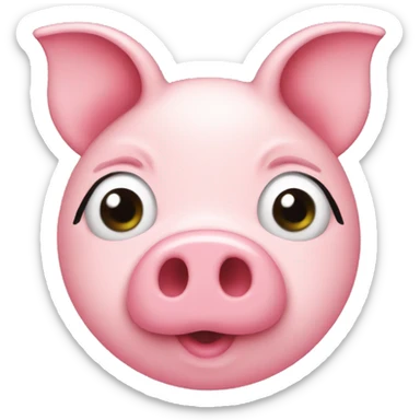 A pink heart that has a nose a pig sticker