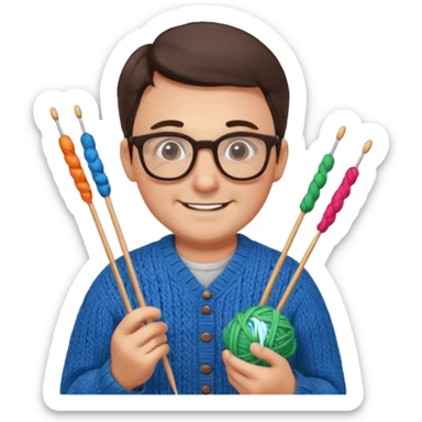 dad knitting sticker