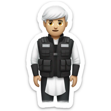 man standing full body with stab vest  sticker