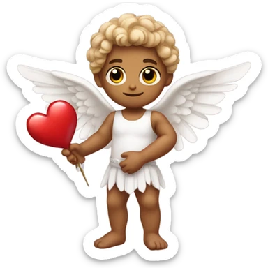 Realistic Cupid holding his heart bow sticker