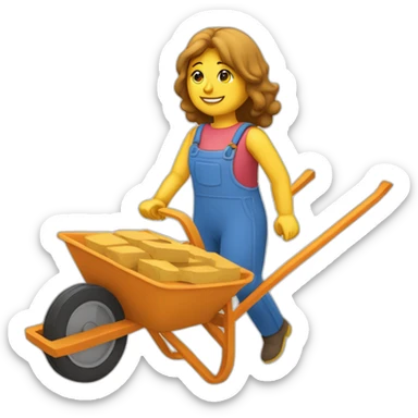 Manuelle  with a wheelbarrow and bricks sticker