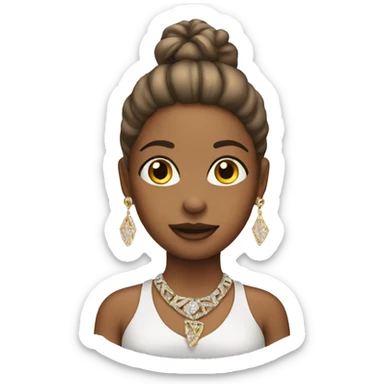 girl in car with jewelry sticker