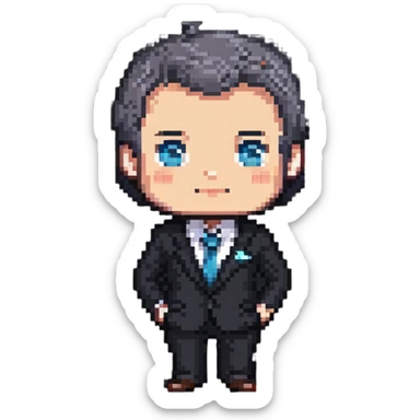 simple chibi businessman in suit sticker